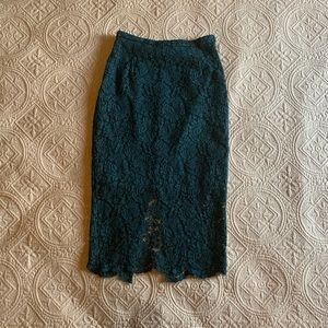 H&M green lace skirt size 2